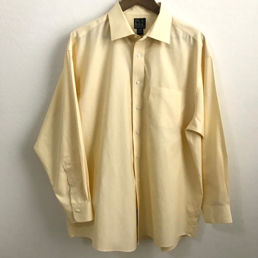 3/$25 Jos A. Bank Yellow Dress Shirt 17-33